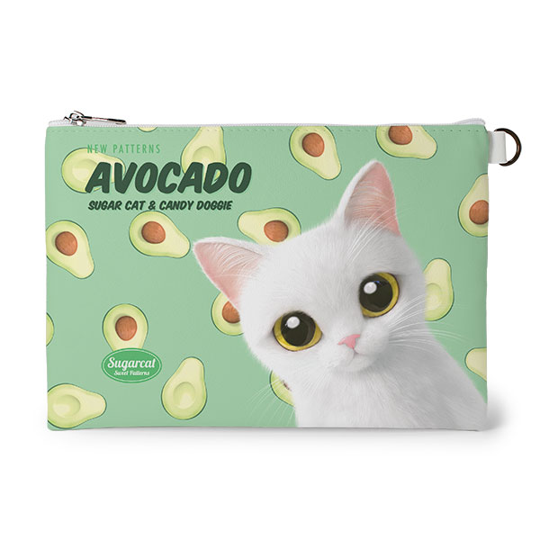 Danchu’s Avocado New Patterns Leather Flat Pouch