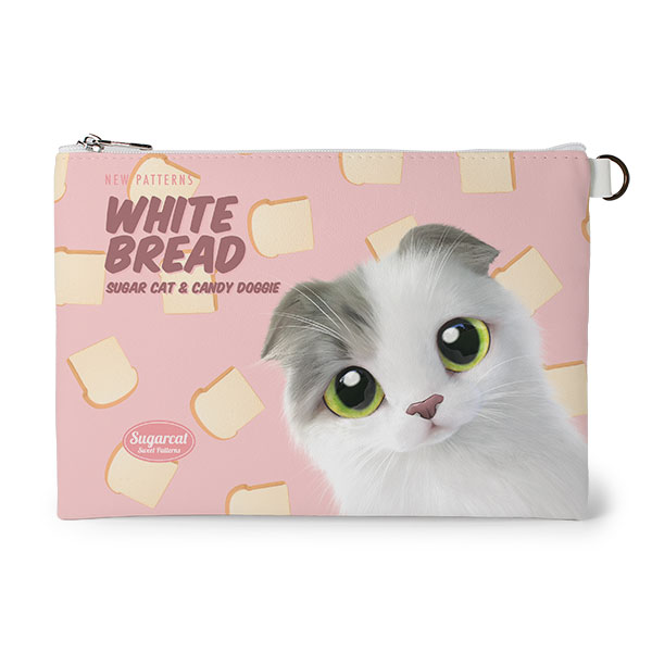Duna’s White Bread New Patterns Leather Flat Pouch