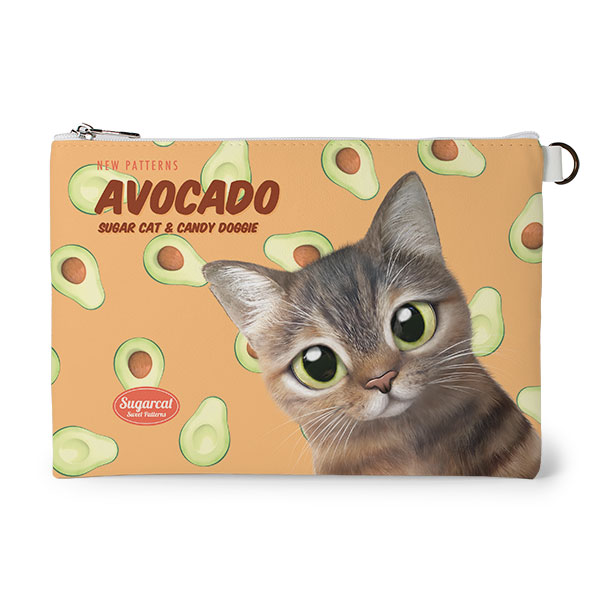 Lucy’s Avocado New Patterns Leather Flat Pouch