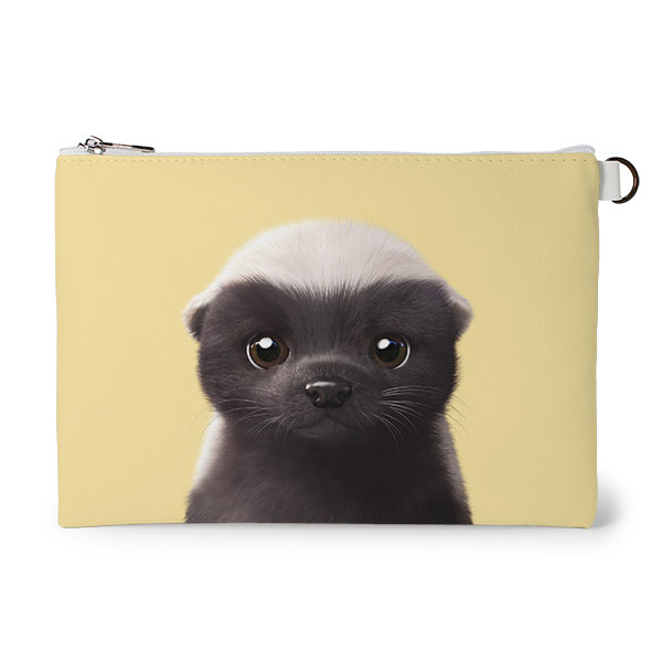 Honey Badger Leather Flat Pouch