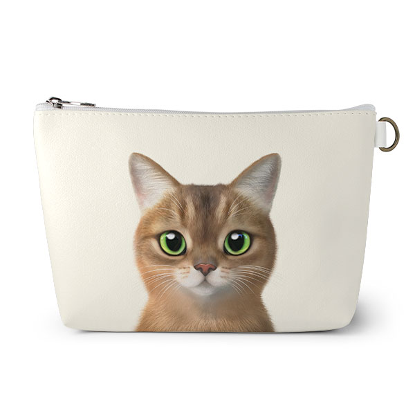 Nene the Abyssinian Leather Triangle Pouch