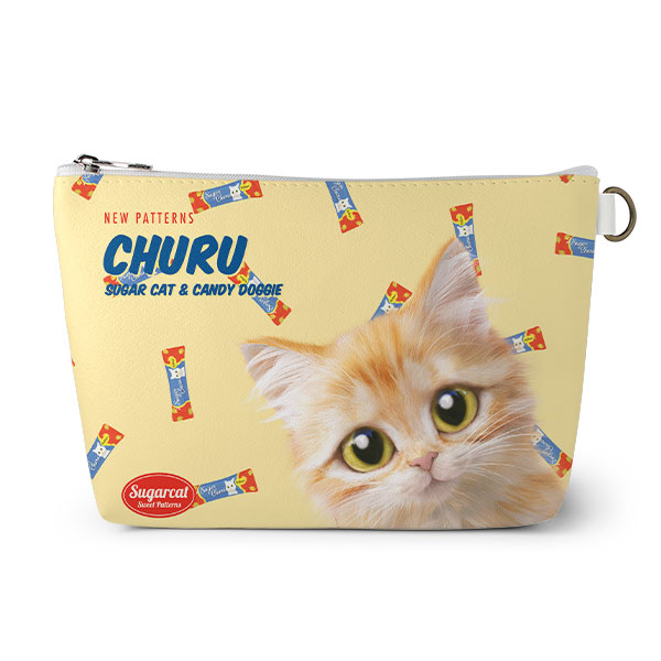 Raon the Kitten’s Churu New Patterns Leather Triangle Pouch