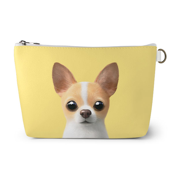 Yebin the Chihuahua Leather Triangle Pouch