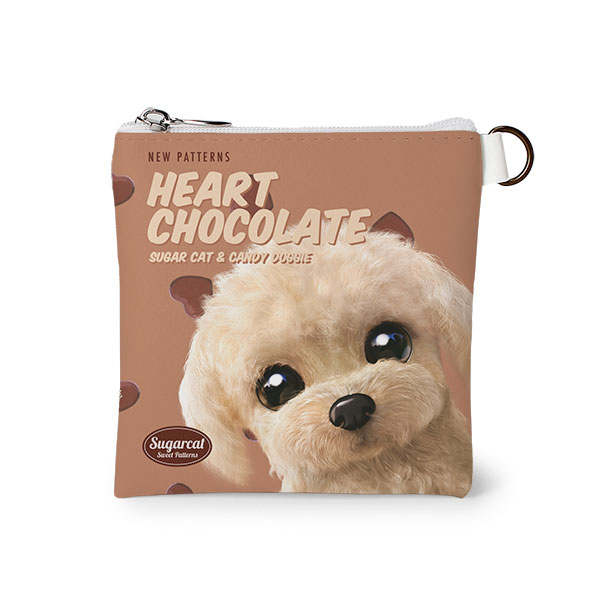 Renata the Poodle’s Heart Chocolate New Patterns Mini Flat Pouch