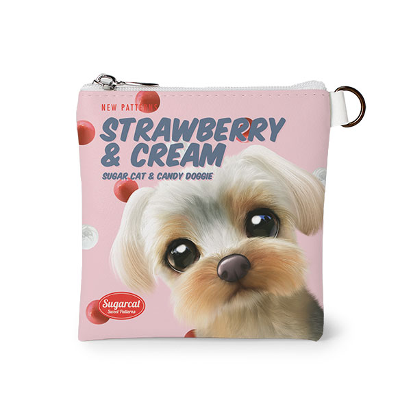 Sarang the Yorkshire Terrier’s Strawberry &amp; Cream New Patterns Mini Flat Pouch