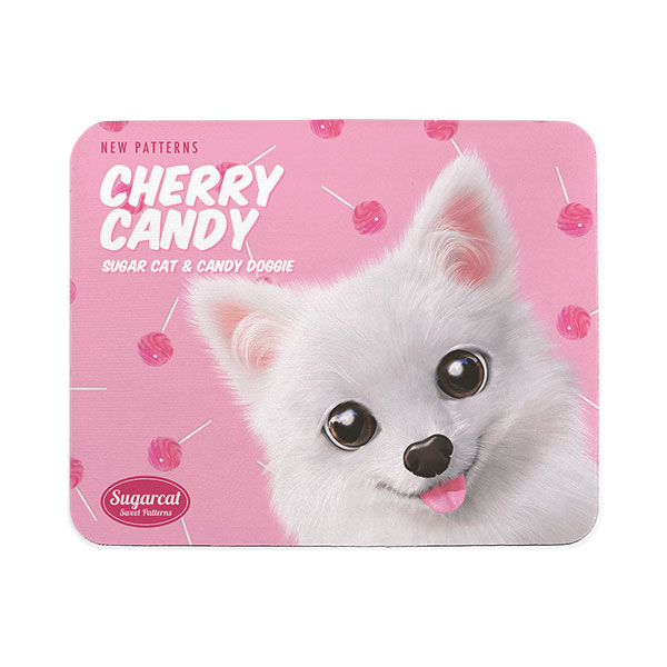Dubu the Spitz’s Cherry Candy New Patterns Mouse Pad