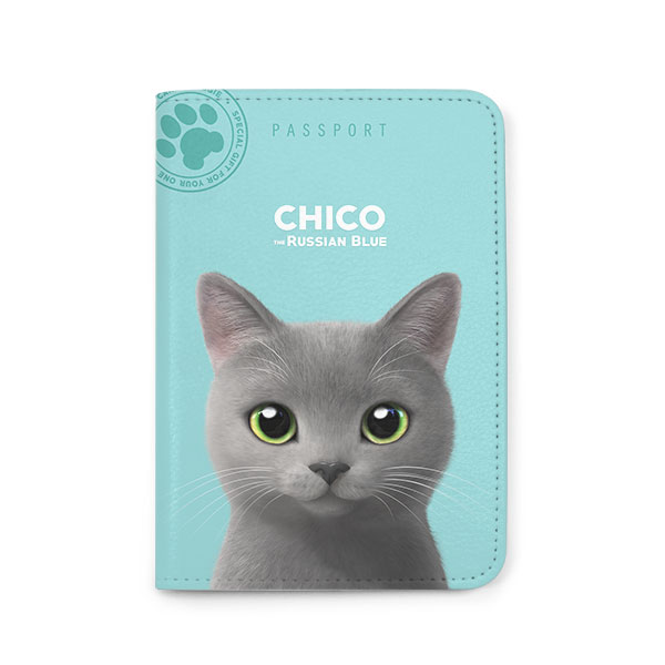 Chico the Russian Blue Passport Case