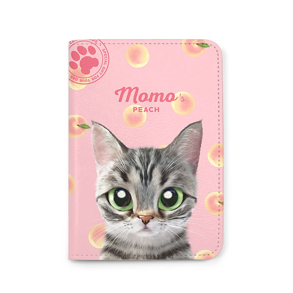 Momo the American shorthair cat’s Peach Passport Case