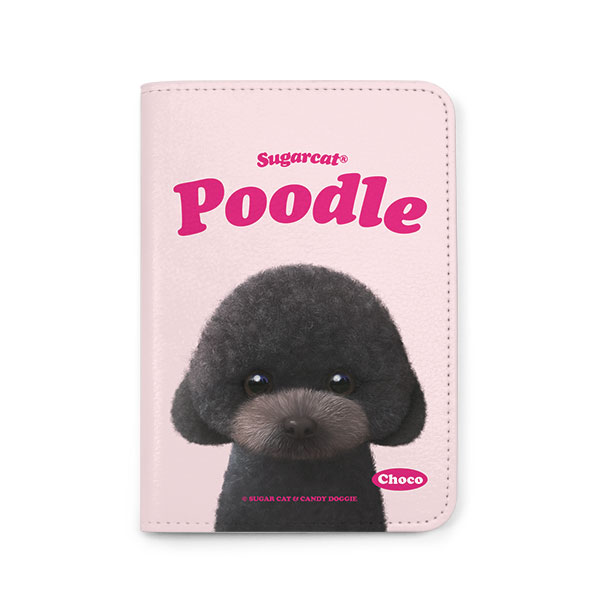 Choco the Black Poodle Type Passport Case