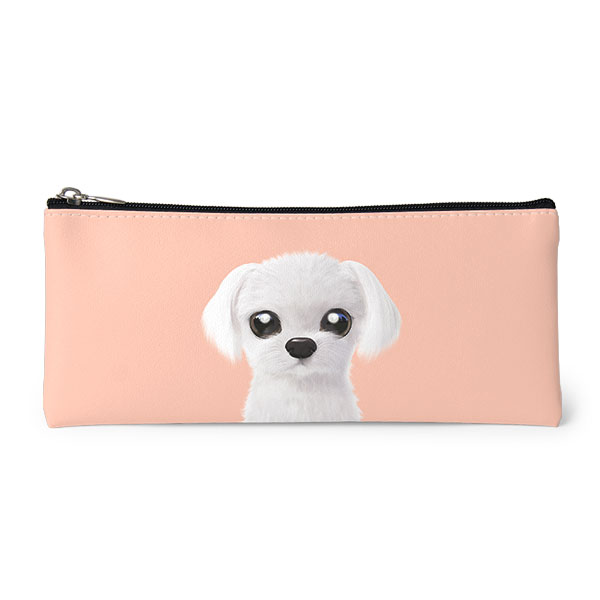 Kkoong the Maltese Leather Pencilcase