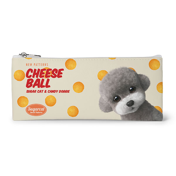Earlgray the Poodle&#039;s Cheese Ball New Patterns Leather Flat Pencilcase
