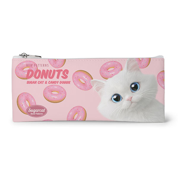Soondooboo’s Donuts New Patterns Leather Flat Pencilcase