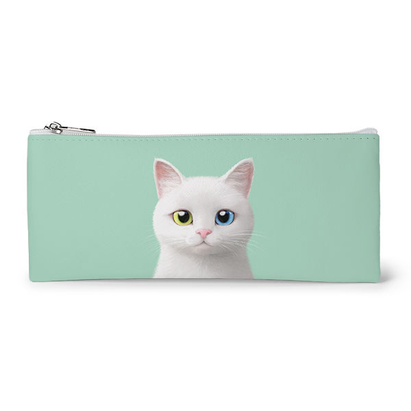 Toto the Scottish Straight Leather Flat Pencilcase