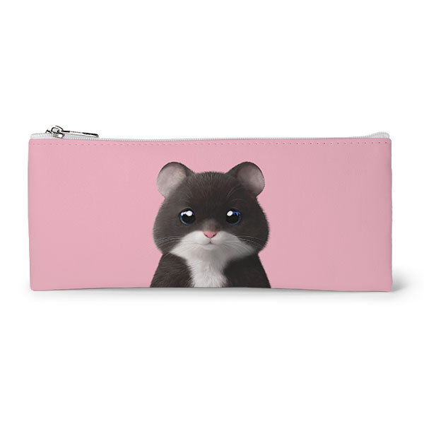 Hamlet the Hamster Leather Flat Pencilcase
