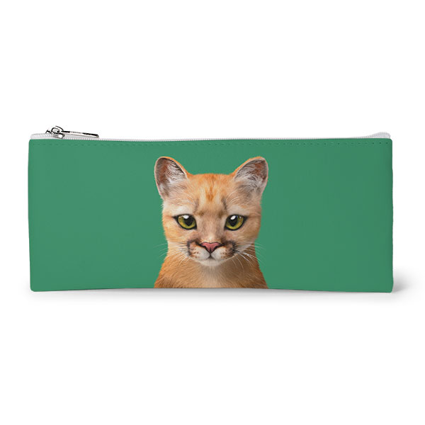 Porong the Puma Leather Flat Pencilcase