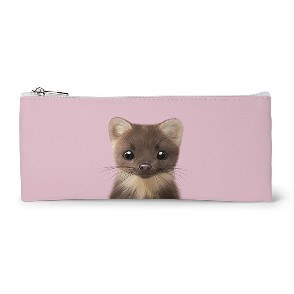 Minky the American Mink Leather Flat Pencilcase
