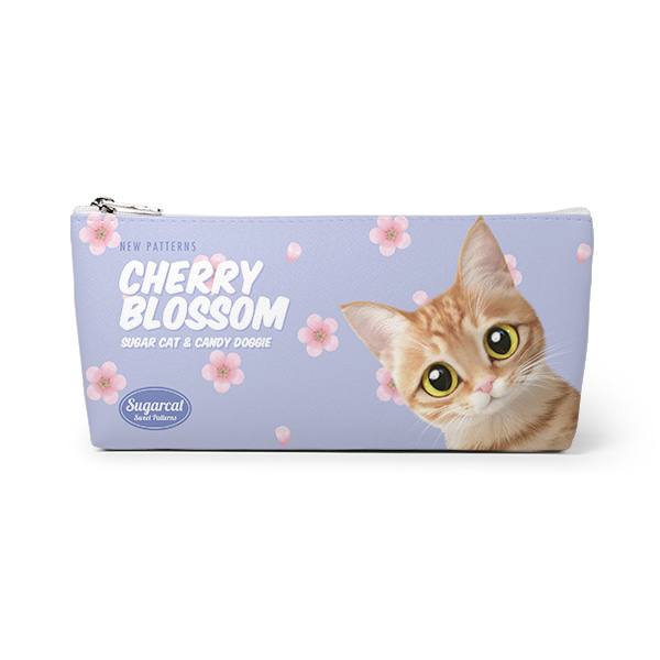 Ssol’s Cherry Blossom New Patterns Leather Triangle Pencilcase