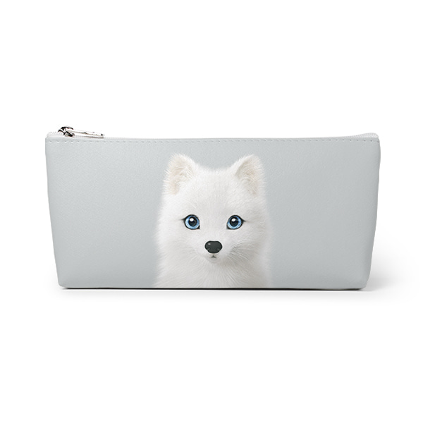 Polly the Arctic Fox Leather Triangle Pencilcase