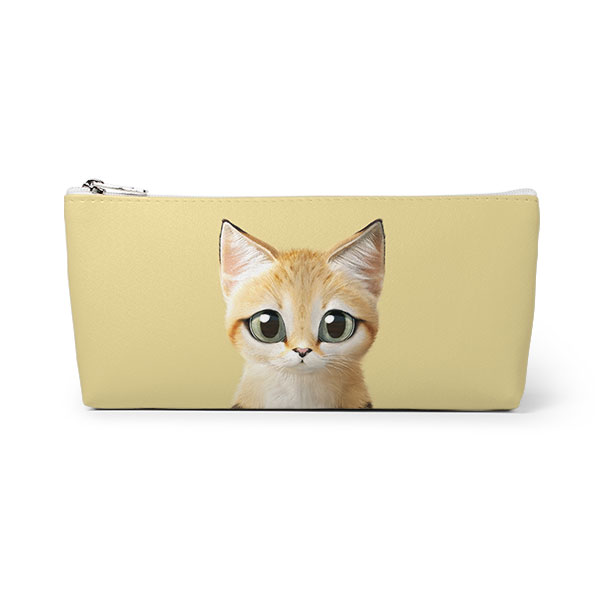 Sandy the Sand cat Leather Triangle Pencilcase