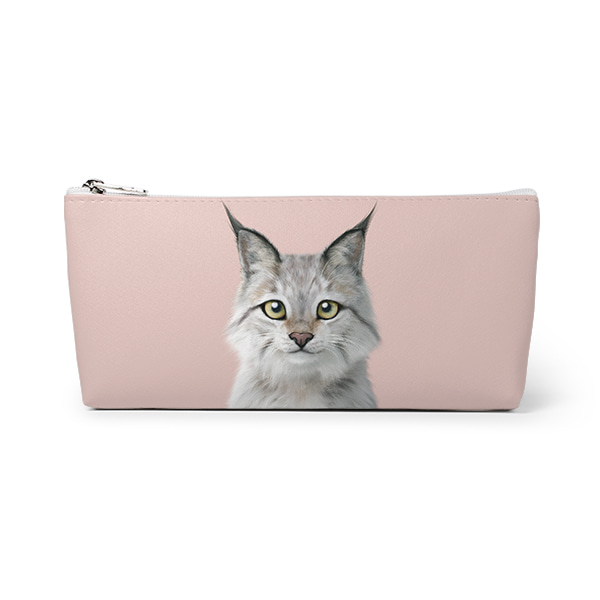 Wendy the Canada Lynx Leather Triangle Pencilcase