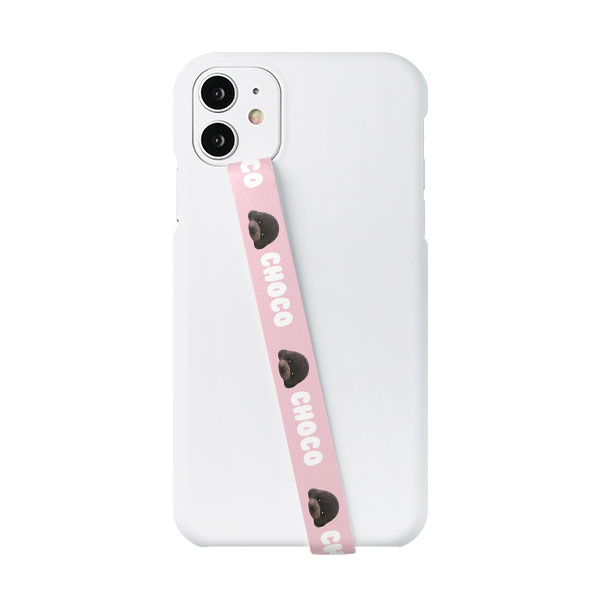 Choco the Black Poodle Face Phone Strap