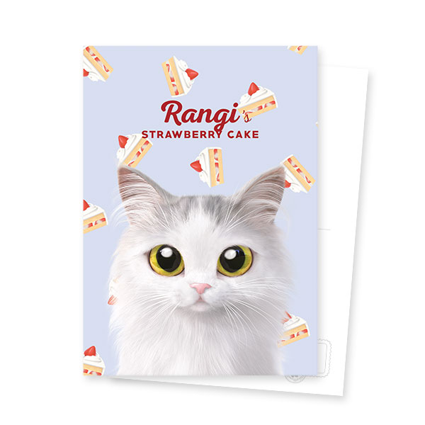 Rangi the Norwegian forest’s Strawberry Cake Postcard