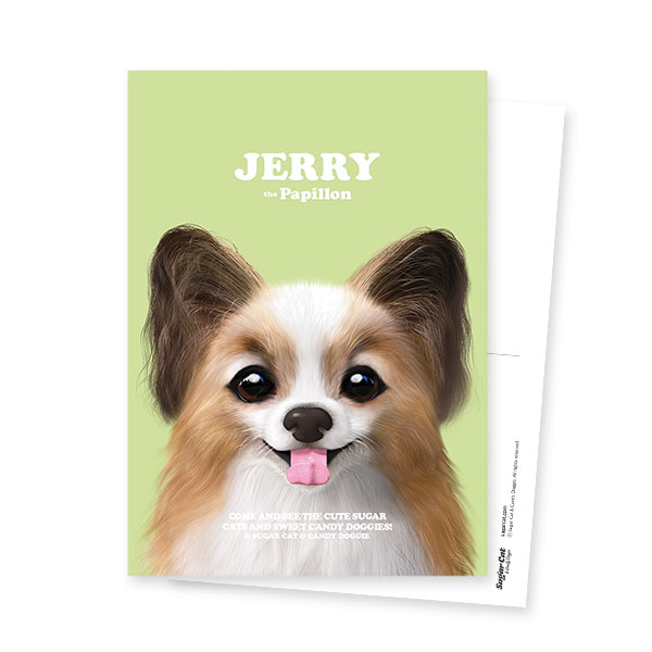Jerry the Papillon Retro Postcard