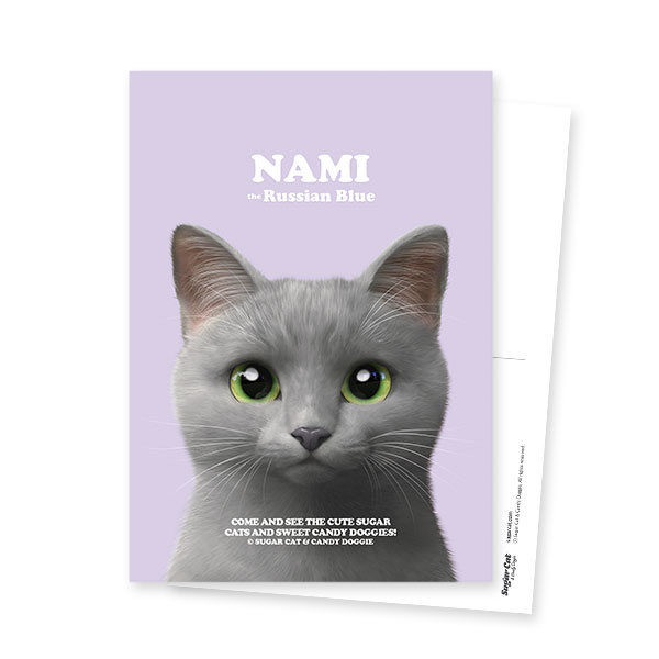 Nami the Russian Blue Retro Postcard
