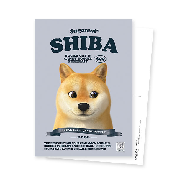 Doge the Shiba Inu New Retro Postcard