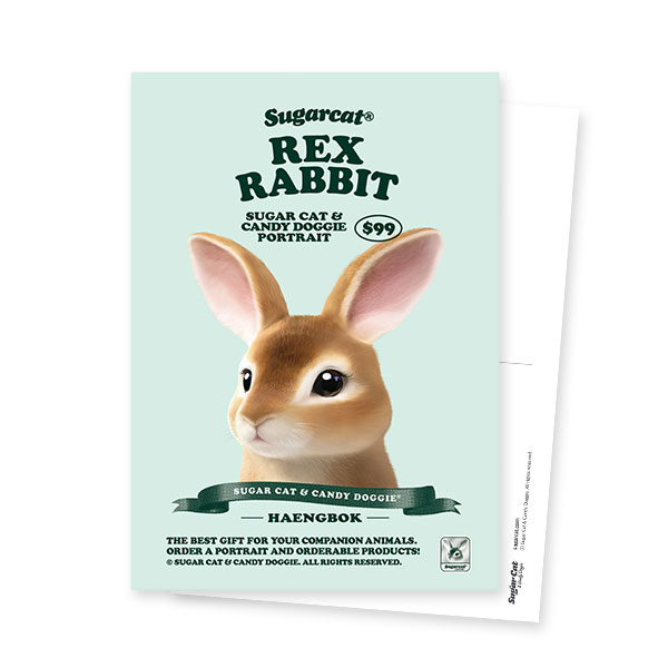 Haengbok the Rex Rabbit New Retro Postcard