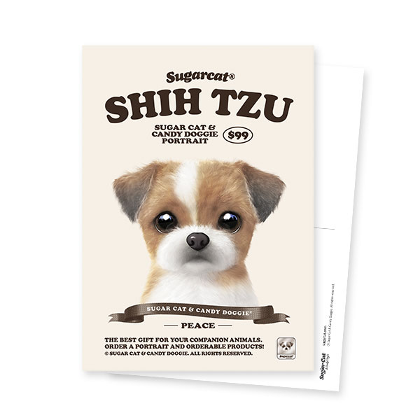 Peace the Shih Tzu New Retro Postcard
