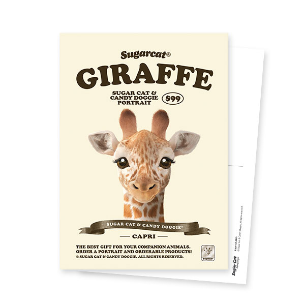 Capri the Giraffe New Retro Postcard