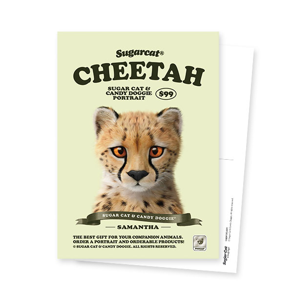 Samantha the Cheetah New Retro Postcard