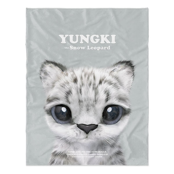 Yungki the Snow Leopard Retro Soft Blanket