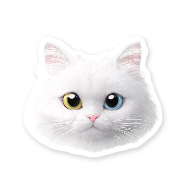 Cloud the Persian Cat Face Deco Sticker