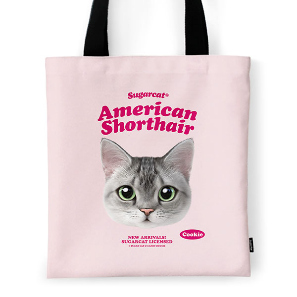 Cookie the American Shorthair TypeFace Tote Bag
