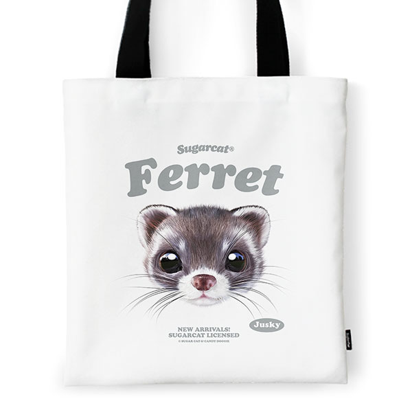 Jusky the Ferret TypeFace Tote Bag