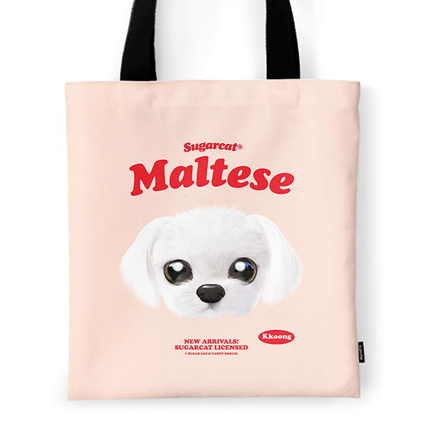 Kkoong the Maltese TypeFace Tote Bag