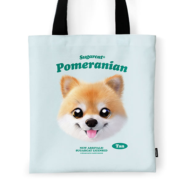 Tan the Pomeranian TypeFace Tote Bag