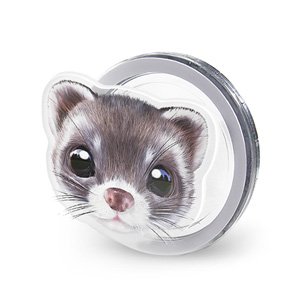Jusky the Ferret Face Acrylic Magnet Tok (for MagSafe)