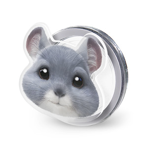 Chinchin the Chinchilla Face Acrylic Magnet Tok (for MagSafe)