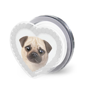 Puggie the Pug Dog MyHeart Acrylic Magnet Tok (for MagSafe)