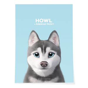 Howl the Siberian Husky Art Poster