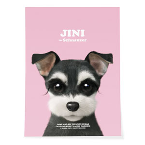 Jini the Schnauzer Retro Art Poster
