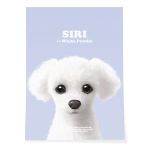 Siri the White Poodle Retro Art Poster