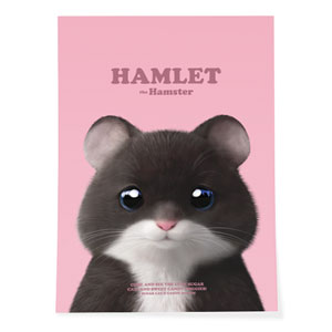 Hamlet the Hamster Retro Art Poster