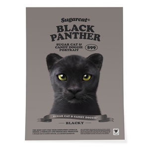 Blacky the Black Panther New Retro Art Poster