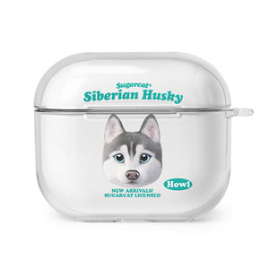 Howl the Siberian Husky TypeFace AirPods 3 Clear Hard Case