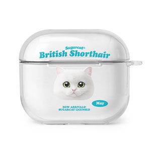 May the British Shorthair TypeFace AirPods 3 Clear Hard Case