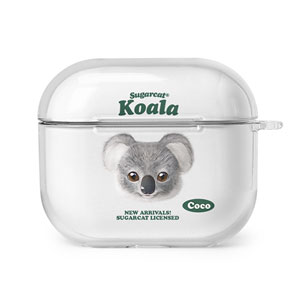 Coco the Koala TypeFace AirPods 3 Clear Hard Case